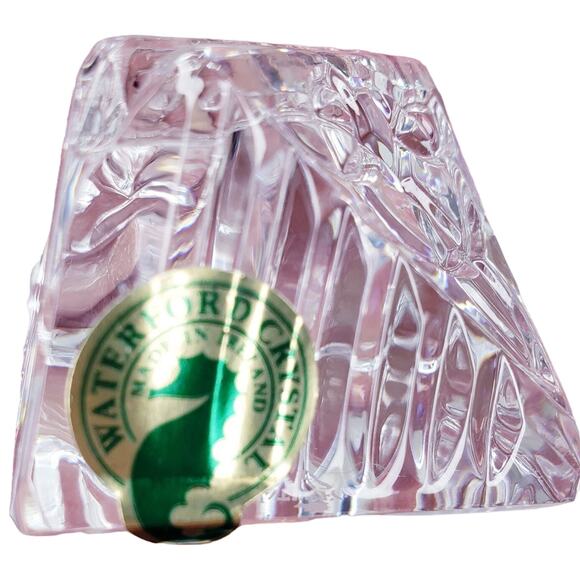 WATERFORD CRYSTAL WS Fionn's Knot Place Card Holders Set of 2 w/ Box *Tiny Flaw* - Picture 5 of 11